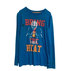 ciroco 長袖 プリントTシャツ キッズ XL 160～ ブルー アメフト ロンT ロングTシャツ 古着卸 アメリカ仕入 a701-6281
