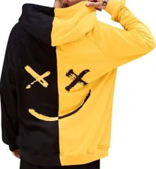 [アスペルシオ] フード付き 長袖 パーカー トレーナー メンズ スポーツ ヒップホップ 裏起毛 裏きもう ナガソデ 長そで 袖あり ソデアリ ジャケット ジャケ アウター フードつき フード フード付 フーディー ポケット  [イエローブラック] [3XL]