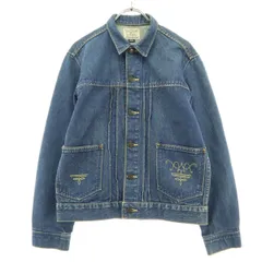 SOMETHING サムシング 刺繍 長袖 デニムジャケット M ブルー レディース 古着