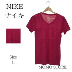 NIKE ナイキ トップス 半袖 Vネック 薄手 シンプル レディース ピンク パープル 無地 L