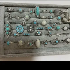 ターコイズ系　指輪　リング　アクセサリー　まとめ　セット　大量　美品