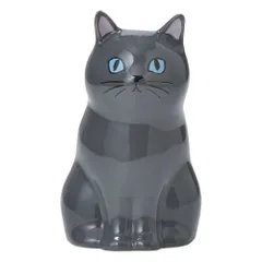 ☆ クロ ☆ かわいいネコのフラワー＆ペンスタンド 花瓶 一輪挿し フラワーベース 陶器 ペン立て 花瓶 花びん 鉛筆立て ペンスタンド かびん ミニ おしゃれ 猫 ねこ ネコ 小さい 置物 アニマルモチーフ セトクラフト P22-070 インテリア