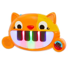 【特価商品】B. toys ミニ・キャットピアノ ネコ型キーボード 光る鍵盤つき メロディ10曲入り 2種類のサウンドモード 楽器のおもちゃ 知育玩具 赤ちゃん 乳幼児 出産祝い 誕生日プレゼント 6ヶ月以上