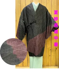 夏物豪華絢爛綺麗美品身丈108cm紗道中着正絹単衣広襟長コート（新品)