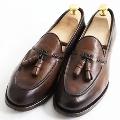 【ドンドン見直し】美品●Santoni サントーニ 12880 GOODYEAR製法 タッセルローファー/レザーシューズ ブラウン 6 1/2 イタリア製 メンズのサムネイル