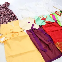 【韓国伝統衣装 まとめ売り】全12点以上 チマチョゴリ パニエ 伝統 民族衣装 正装 コスプレ 撮影 オレンジ 結婚式 卒業式 フォーマル korea コスチューム 衣裳