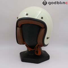 ZEALOT　フライボーイジェット2　CARBON HYBRID WHITE/BROWN　Mサイズ　FJ0025　ジェットヘルメット