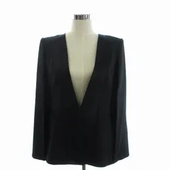 ビーシービージーマックスアズリア BCBGMAXAZRIA 美品 ジャケット シングル フック スリット 切替 総裏 黒 ブラック Mのサムネイル