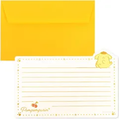 ポムポムプリン レターセット 金箔押し シンプルデザイン文具 サンリオ sanrio