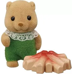 【中古】おもちゃ 3.ビーバーの赤ちゃんとたき火 「シルバニアファミリー 赤ちゃんコレクション 赤ちゃんキャンプシリーズ」