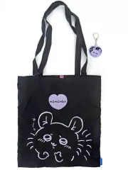 【中古】バッグ モモンガ(モモンガハート) 刺繍トートバッグ ブラック 「ちいかわ なんか小さくてかわいいやつ」