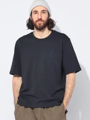 AMI PARIS (アミパリス) ロゴパッチ クルーネック 半袖 Tシャツ