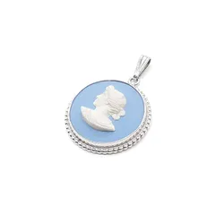 WEDGWOOD ウェエッジウッド ネックレス ペンダントトップ 1984年 ヴィンテージ SILVER 925 シルバー チャーム ジャスパー ストーンカメオ