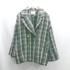 ◇ ⊇ ENVYM チェック 長袖 ピーコート サイズF ブラウン系 レディース E  【1501230009706】のサムネイル