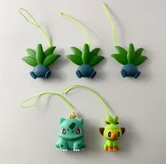 【まとめ売り】 ポケモン フシギダネ ナゾノクサ サルノリ ぺたんこマスコット ストラップ 5点セット