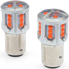 Takenous トラック野郎御用達 竹村商会 S25 LED ダブル クルクルテール レッド 12v 24v 180度段違いピン BAY15d