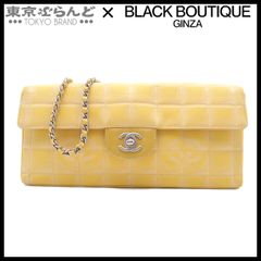 シャネル CHANEL ニュートラベルライン ココマーク チェーンショルーダバッグ 7番台 イエロー ナイロン レザー レディース 802144145