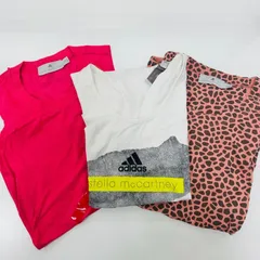 A【古着】adidas Stella mcCartney アディダス ステラマッカートニー トップス シャツ タンクトップ ピンク ホワイト 豹柄 3点セット まとめ売り スポーツウェア 運動 オシャレ 可愛い レディース アパレル