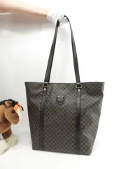 セリーヌ ショルダーバッグ マカダム トリオンフ黒 ショッピングバッグ 美品2@MC98/2 2