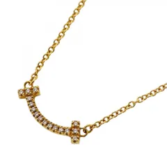 【超美品】ティファニー　Tスマイル　ミニ　ネックレス　ゴールド ティファニーtスマイルミニネックレスホワイトゴールド