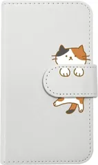 【訳アリ】iPhone6 Plus / 6s Plus アイフォン6sプラス 対応 手帳型 スマホ ケース 三毛猫 (カバー色ホワイト) ミケ ねこ ネコ アニマル 動物 キャラクター おしゃれ かわいい カード収納 フリップ 携帯カバー スマートフォン