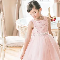 【ピンク】スパンコールレースチュールドレス TAK キッズ キャサリンコテージ