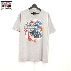 00s USA製 HARLEY DAVIDSON イーグル プリント 半袖Ｔシャツ メンズ 表記Lサイズ