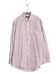 【お得なクーポン配布中!】 80s 90s USA製 クリスチャン ディオール ストライプ 長袖 シャツ メンズ L ヴィンテージ コットン ワイシャツ カジュアル ドレス ツートン