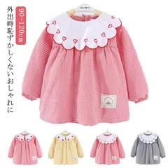 送料無料 90-120cm 女の子 スモックブラウス 長袖スモック 刺繍 ベビースモック 可愛い チェック柄 お食事 エプロン 汚れ防止 絵画 外遊び 外遊び お食事 エプロン ワンピース 保育園 幼#goudoudou1889