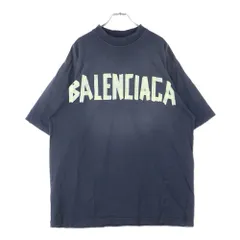 値下不可 定価約15万 BALENCIAGA テープロゴT BALENCIAGA(バレンシアガ) 23SS ユーズド加工 テープロゴ T