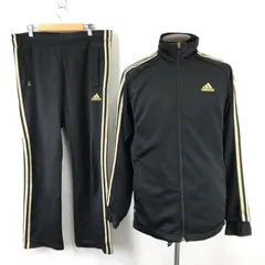adidas【アディダス】ジャージ上下セットアップ【メンズL/黒×金/black×gold】jacket/pants◆BJ123-c<sale>