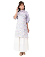 Size:Free Size_Color:70554005-グリーン30 [ナイガイ] LIBERTY リバティ 花柄 エプロン オシャレ 撥水加工 ポケット付き 北欧風 後結びエプロン キッチン カフェ 保育園 レディース 70554005 70554005