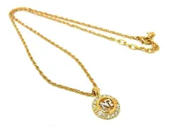 ■極美品■ NINA RICCI ニナリッチ ラインストーン ネックレス ペンダント アクセサリー レディース ゴールド系 DE6410
