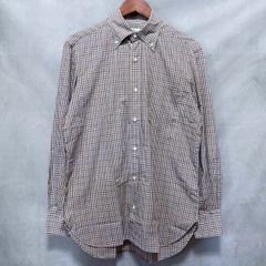 LUIGI BORRELLI ルイジボレッリ OLD VINTAGE コットン ポケット付き ボタンダウン 長袖 シャツ size.不明 (L程度) ブラウン チェック