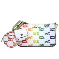 マイケルコース ショルダーバッグ MKシグネチャー ラベル スモール Air Podケース コインケース付 35S3GTVC1L OPWHT MULT レディース