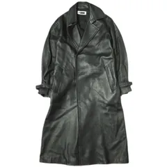 H BEAUTY&YOUTH エイチ ビューティーアンドユース LEATHER TRNCH COAT シープレザートレンチコート 1625-199-4645 S BLACK アウター g22378のサムネイル