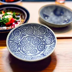 ナマス皿 お皿 丸皿 プレート 蛸唐草 手描き 和食器 染付陶器 シンプル 和風 和柄 おしゃれ ギフト モダン 和 小鉢 醤油皿 惣菜 97601B