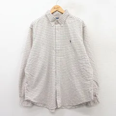 XL/古着 ラルフローレン 長袖 ブランド シャツ メンズ 90s ワンポイントロゴ オックスフォード 大きいサイズ ロング丈 コットン ボタンダウ