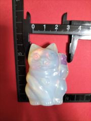 天然石 オブシディアンオパライト の まねきねこ の置物です。約50㍉！縁起物