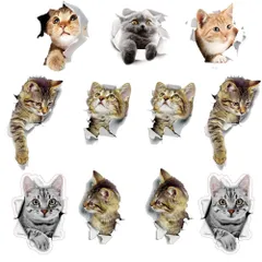 猫 おしゃれー猫 シール式 3D 猫 装飾 ー3Dステッカ壁装飾壁紙シール 猫壁紙壁飾りインテリア かわいいウォールステッカー シール おしゃれを対象にト屋 玄関 ウォールステッカー 寝室 子供部屋