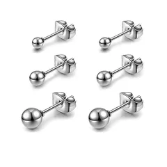 【即日発送】誕生日 アクセサリー シンプル 記念日 人気 人気 プレゼント(3mm 両耳用 金属アレルギー 4mm 丸玉(ボール)ピアス サージカルステンレス 5mm) レディース ピアス