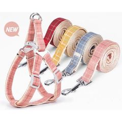【NEW】 リード 2点セット 選べる4色 可愛い お洒落 セットアップ ペット用品 ペットグッズ 犬 小型犬 中型犬