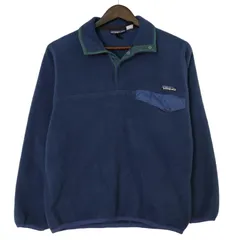 90年代 patagonia パタゴニア スナップT フリースジャケット アウトドア ネイビー (メンズ XS) 中古 古着 A2013