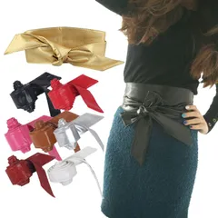 サッシュベルト レディース 帯 リボン ゴシック 黒 赤 白 太め ゴールド 茶 青 ウエディング 長め 幅広 フォーマル ホワイト レッド ロング ブラウン ブライダル 結婚式 ドレス ワイドベルト 太ベルト フェイクレザー★2