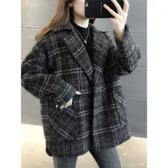 ☆ ダークピンク ☆ Lサイズ ☆ コート ダブルボタン グレンチェック mmpcoat1115g ショートコート レディース ラシャコート ショートコート アウター コート ジャケット 上着 ダブル チェック 冬 暖かい きれいめ おしゃれ 羽織 長袖