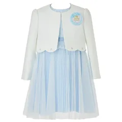 サックス_120 [デコラピンキーズ] フォーマルドレス フォーマル ガールズ サックス 120cm