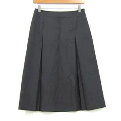 コムサコムサコムサ スカート ボトムス ボックスプリーツ ストライプ柄 レディース 9サイズ グレー COMME CA COMME CA COMME CA 【中古】