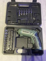 KREBS 電動ドライバー 小型 電動ドリル 3.6V Type-C充電式 47PCS 正逆切替 ドリルドライバー LEDライト付き 軽量 女性や初心者でも簡単に使える DIY向け 家具の組み立て 収納ケース付属