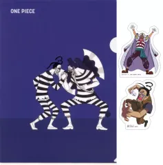 【中古】クリアファイル バギー＆Mr.3 A4クリアファイル＆ステッカーセット 「一番くじ ワンピース 白ひげ海賊団～オヤジと息子たち～」 I賞