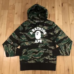 A BATHING APE タイガー カモフルジップパーカー 刺繍プリント